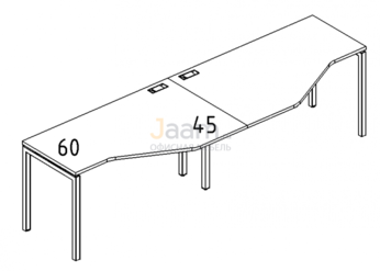 Мебель для персонала Рабочая станция со столами эргономичными "Техно"на металлокаркасе DUE Б2 055-2 БП