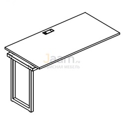 Мебель для персонала Секция стола рабочей станции на металлокаркасе QUATTRO Б4 014-1 БП