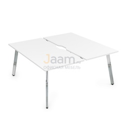Мебель для персонала Стол системы БЕНЧ на 2 рабочих места металл глянец 10БДВ.284